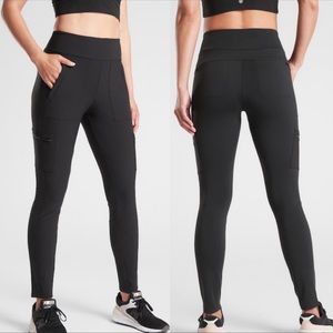 Athleta Black Headlands Hybrid Cargo Pants Tights Size 6P